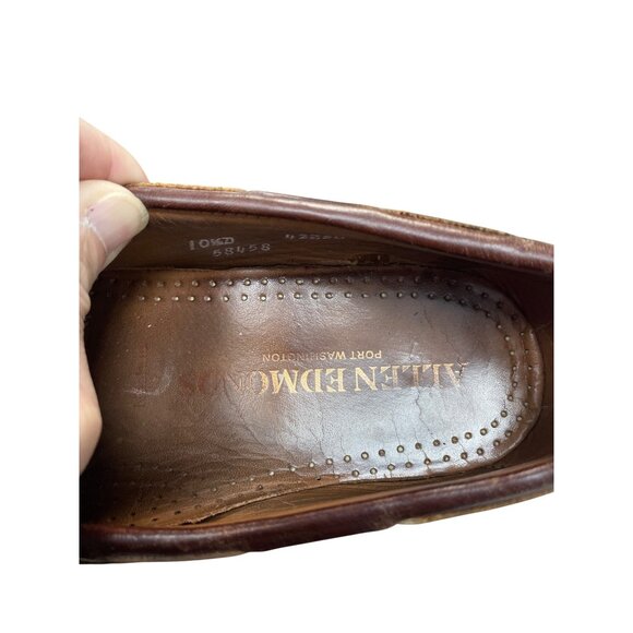 Allen Edmonds mens brown leather tassled slip loafers sz 10.5D SKU 9604 main image 7